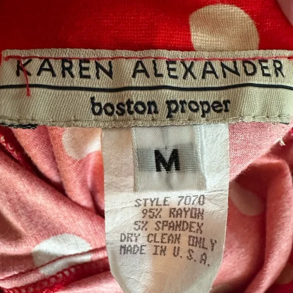 Boston Proper red Polk dot dress. Size medium - Picture 3 of 9